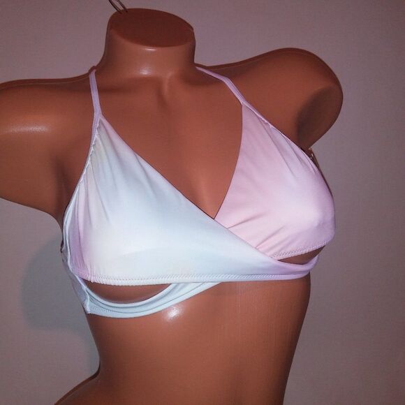 Victoria Secret PINK Swim Bikini Top XS Pastel Tie Dye Fade Wrap Halter String - Picture 16 of 16